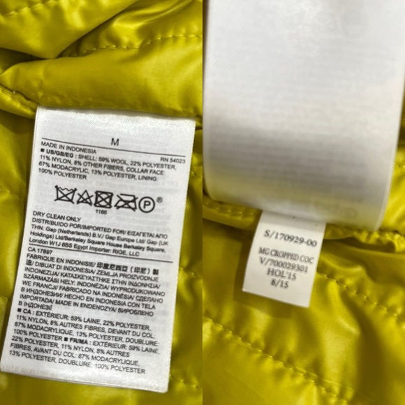 Banana Republic Women’s Faux Fur Plaid Moto Jacket Coat Wool Blend Gray Yellow M - Picture 16 of 16